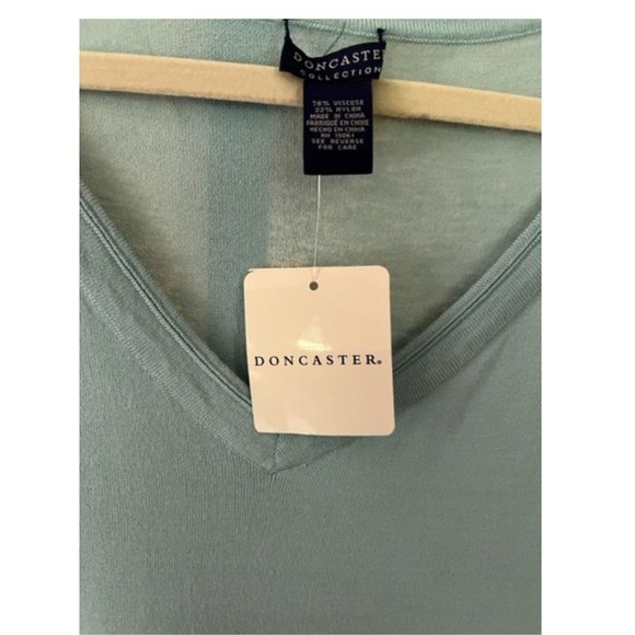 NWT Doncaster lightweight aqua blue sweater, size 3X - Picture 4 of 7